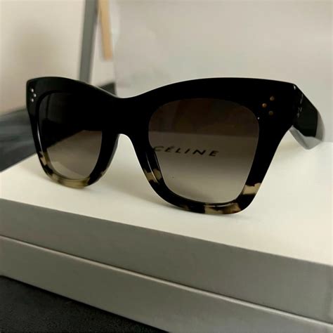 celine cat bowl|CELINE Acetate Polarized Cat Eye Sunglasses CL4004IN.